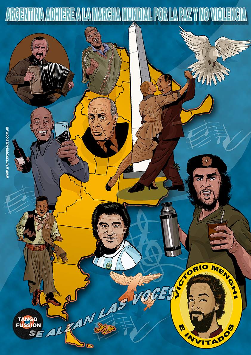 Reconocimiento A Victorio Menghi De Artista Grafico Walter Rodriguez