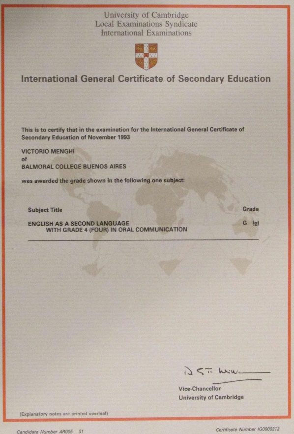 Ingles · International General Certificate Of Secondary Education