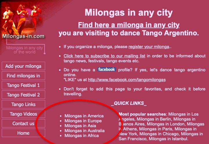 Milongas · Milongas