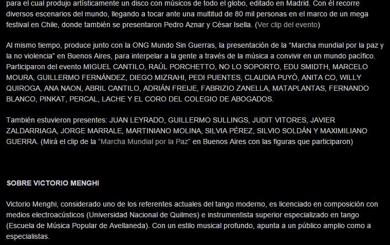 A Mismo Tiempo Produce Junto Con La Ong Mundo Sin Guerras La Presentacioun De La