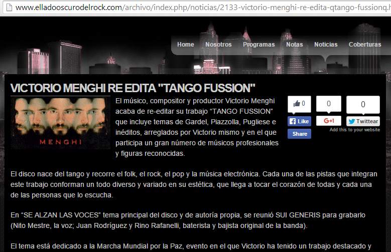 Victorio Menghi Re Edita Tango Fussion